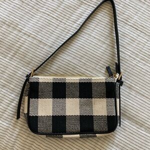 Mango Black and White Checkered Shoulder Bag